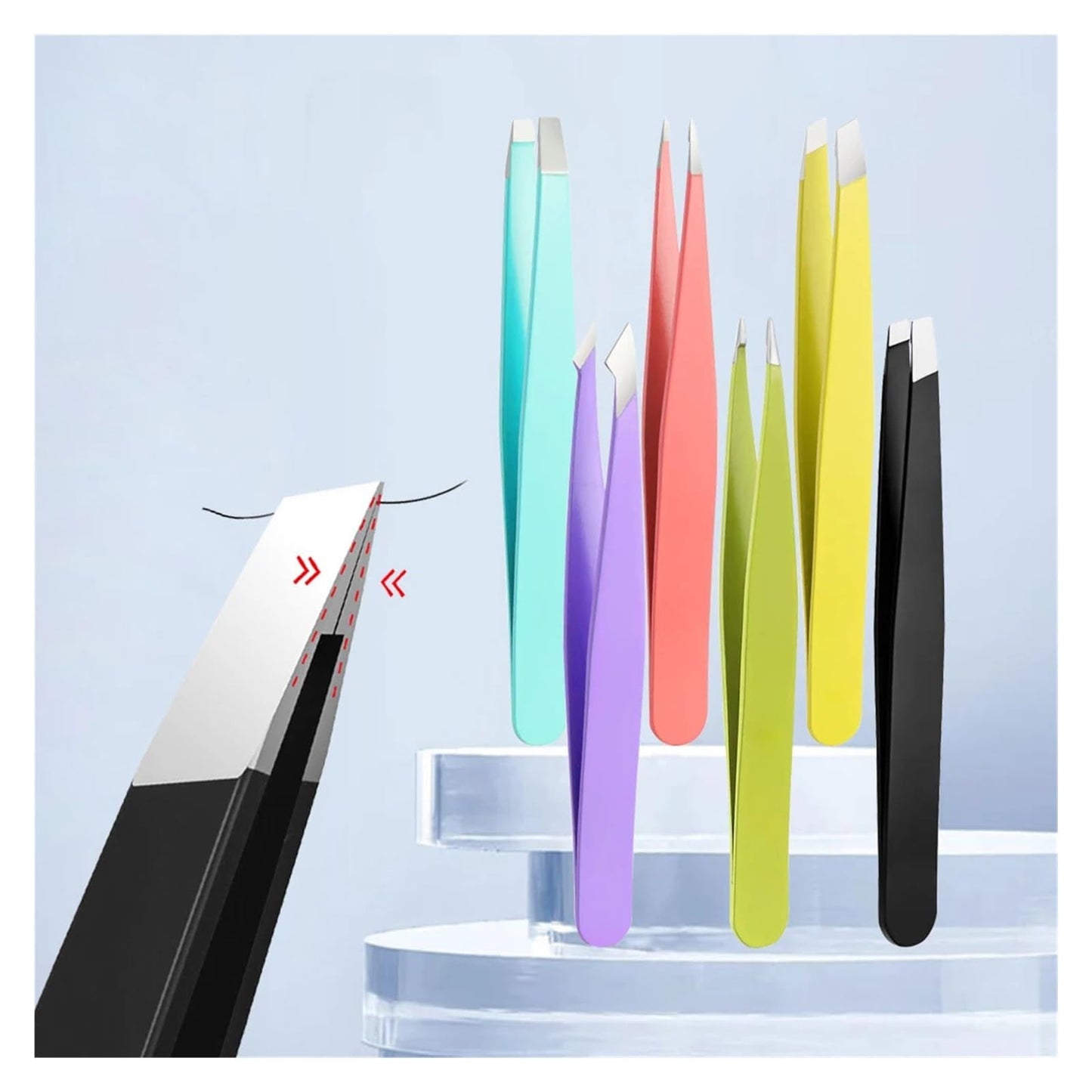 Eyebrow Tweezers Fine Hairs Puller Beard Hair Removal Plucker Stainless Steel Eye Brow Clips Makeup Tool(Pink Pointed Tip) Beauty and Personal Care ZXYZXYZZ