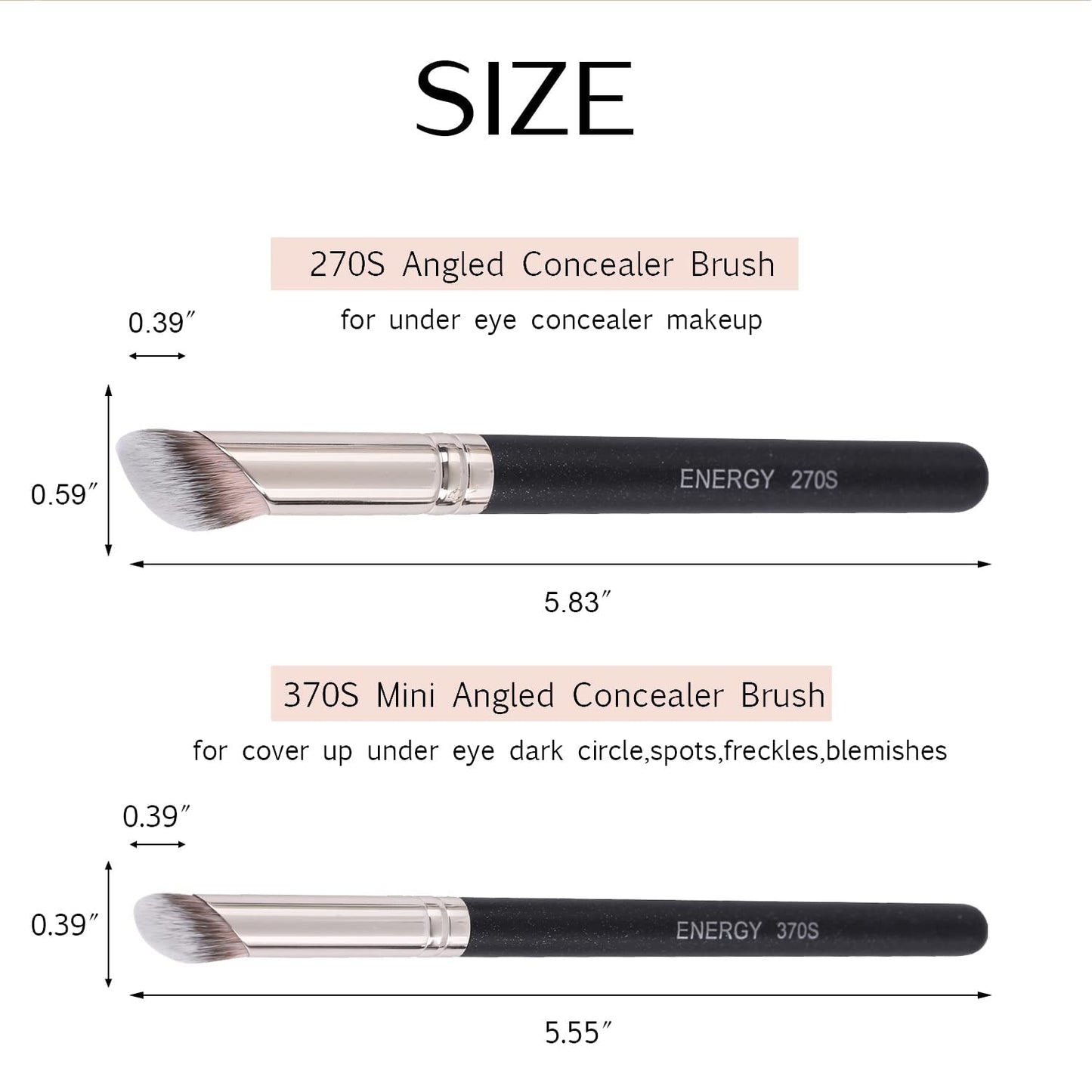 ENERGY Foundation Brushes Set - Angled Brush & Mini Concealer Brush Premium Synthetic Eye Makeup Bushes for Blending Liquid Foundation Cream Powder Beauty & Personal Care ENERGY