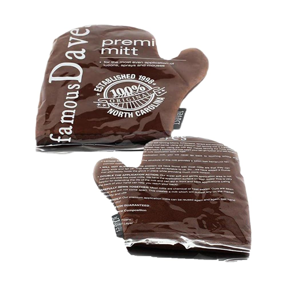 Self Tanning Mitt Applicator - Sunless Self Tanner mitt Glove Tanner Applicator Mitt Self Tan Reusable Double Sided With Thumb Ultra Soft tanning Mitt Beauty & Personal Care Famous Dave's Tanner