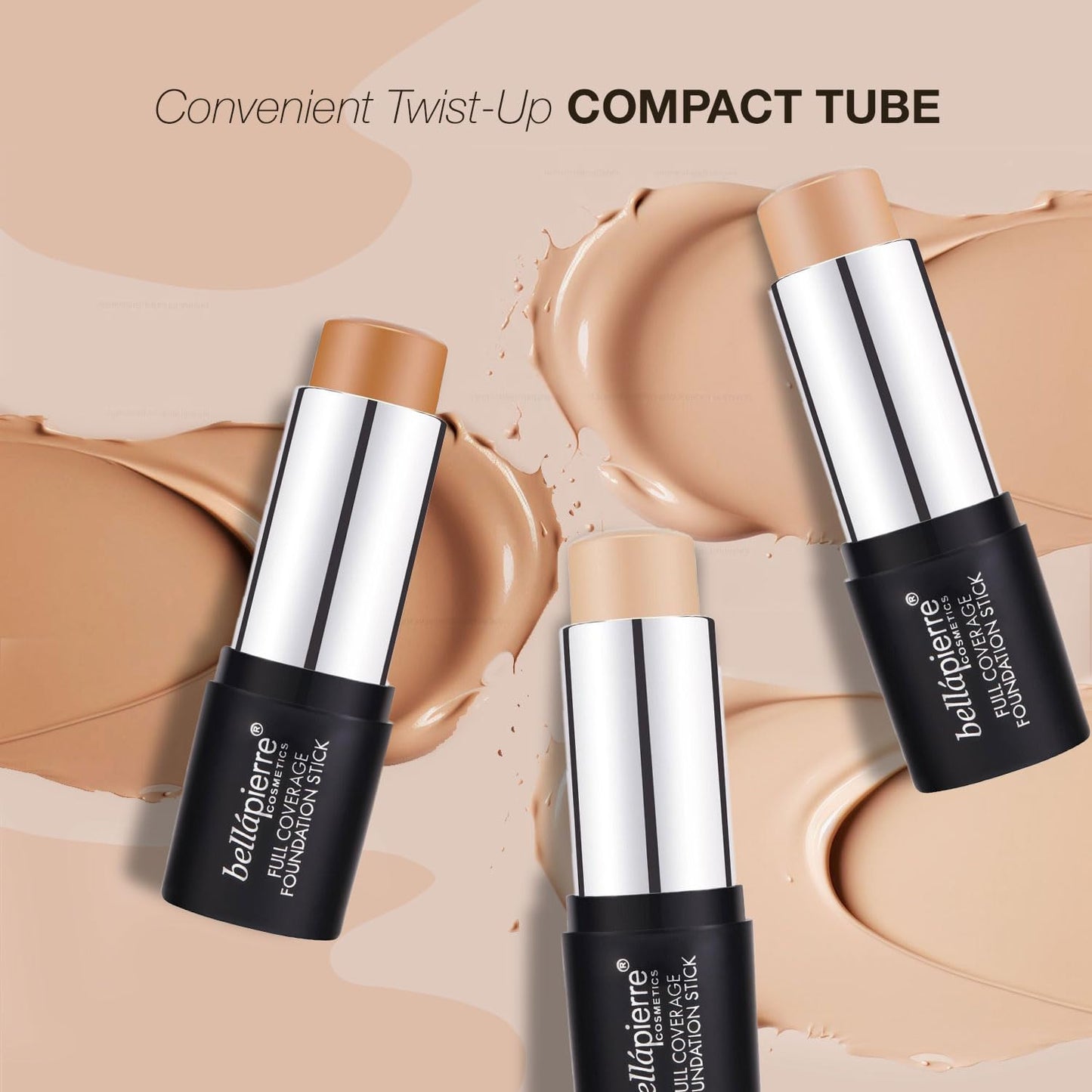 bellapierre Mineral Foundation Stick | Full Coverage Matte Finish | Cruelty Free | Non-Toxic and Paraben Free | Compact Tube - 0.35 Oz - Deep Beauty & Personal Care bellapierre