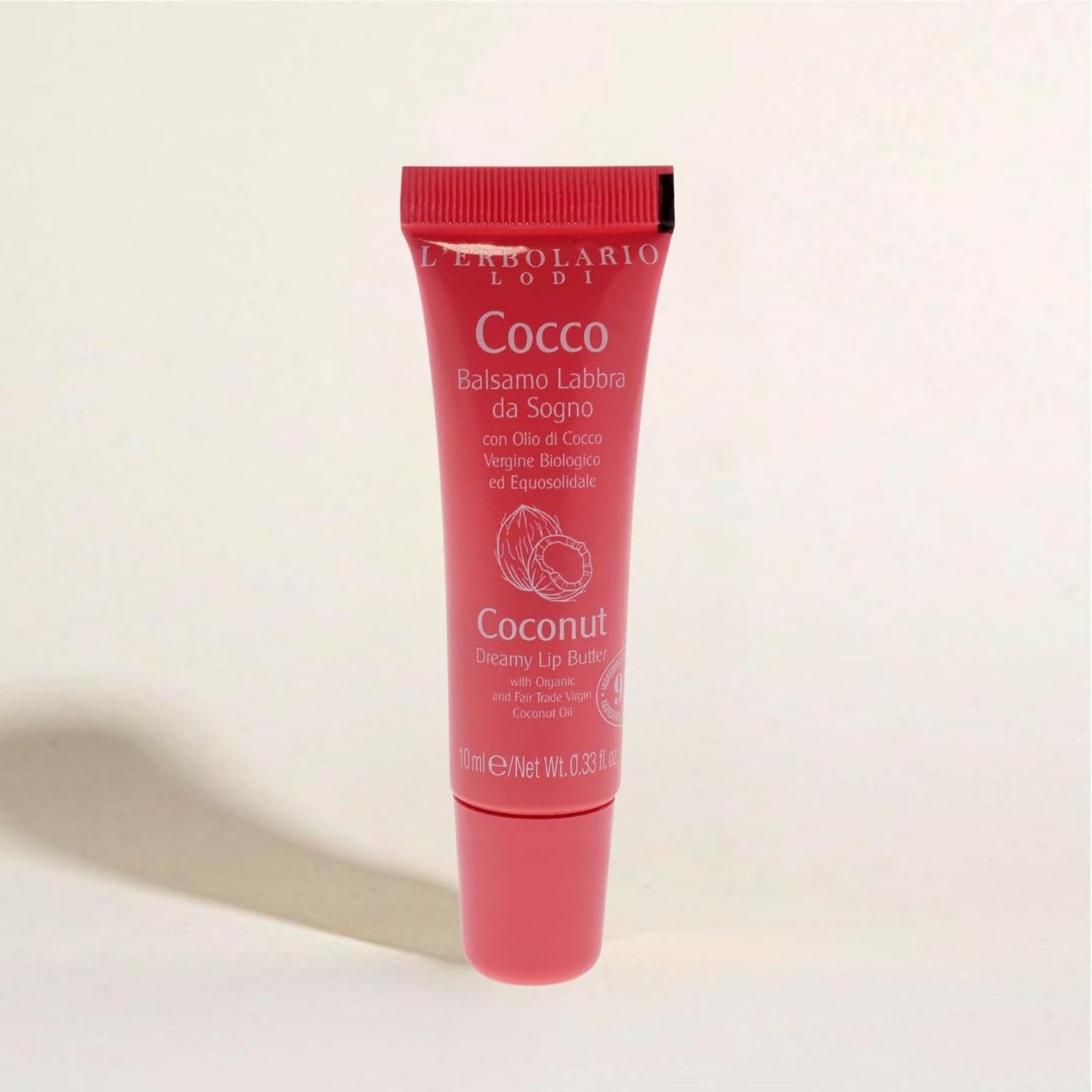 L'Erbolario Dreamy Lip Balm, Coconut, 0.3 oz, with Extracts of Virgin Coconut Oil, Moisturizing and Nourishing, For Dry Lips, Cruelty-Free Beauty and Personal Care L'Erbolario
