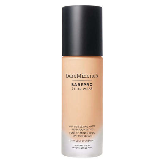 bareminerals Barepro 24HR Wear Matte Liquid Foundation Mineral SPF 20, Full Coverage Foundation Makeup for Mature Skin, Oil-Free, Vegan Beauty & Personal Care bareMinerals