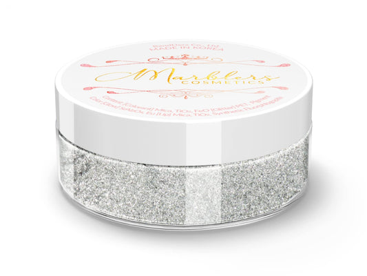 MARBLERS Chunky Natural Mica Powder [Silver Pearl] 0.11oz (3g) | Highly Pigmented | Non-Toxic, Vegan, Cruelty-Free | Eyeshadow, Body Butter, Nail Beauty & Personal Care MARBLERS