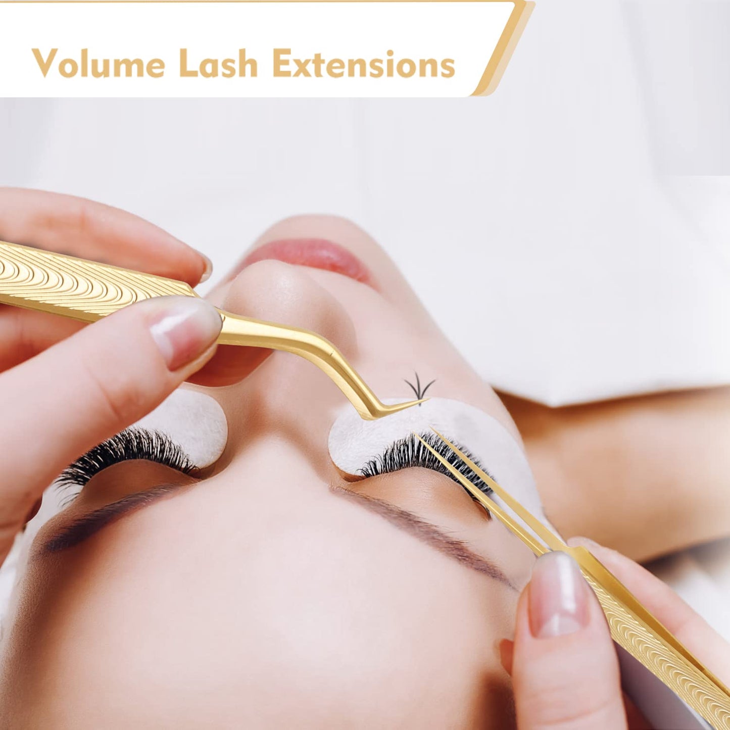 Ms.Queen Lash Tweezers for Eyelash Extension-Professional Lashing Tweezers for Mega Volume Mink Eyelashes Extensions Applying,S-Curved Beauty & Personal Care Ms.Queen