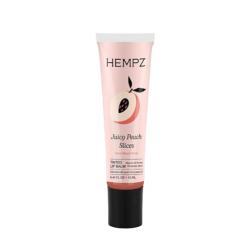 Hempz Peach Tinted Lip Balm, Hydrating Gloss for Dry Cracked Lips, Juicy Peach Slices, .44 fl.oz. Beauty & Personal Care Hempz