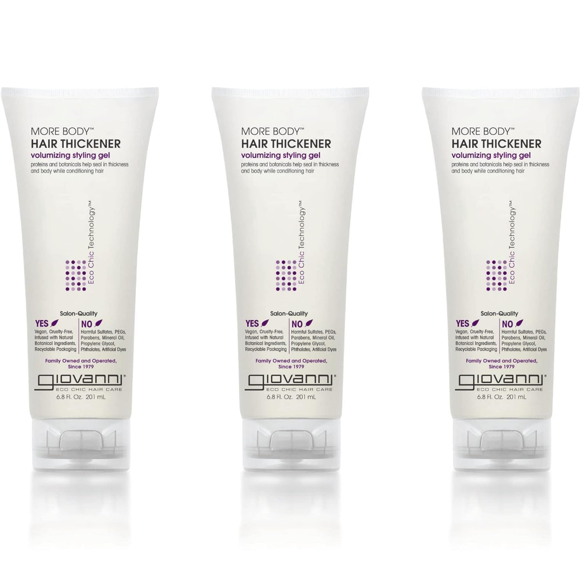 GIOVANNI More Body Gel, 6.8 oz. Each - Volumizing Style, Hair Thickener, Plumps Hair, Seals Split Ends, Adds Shine, Paraben-Free, Color Safe (Pack Beauty & Personal Care GIOVANNI