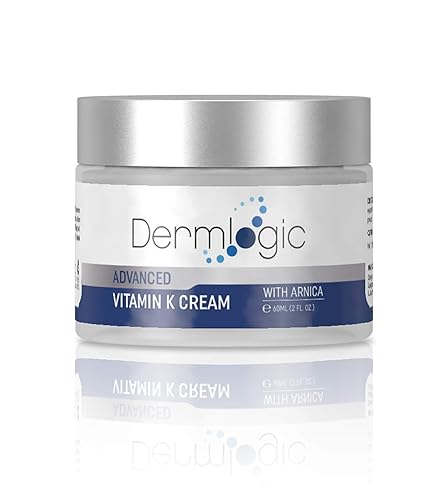 Vitamin K Cream- Moisturizing Bruise Healing Formula. Dark Spot Corrector for Bruising, Spider Veins & Broken Capillaries. Reduces Under Eye Dark Beauty & Personal Care Dermlogic