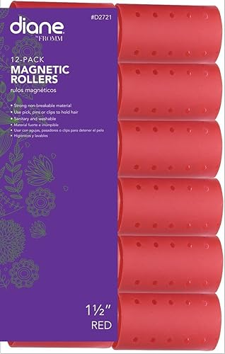 Diane Magnetic Hair Roller, Red, 1 1/2 Inch Beauty & Personal Care Diane