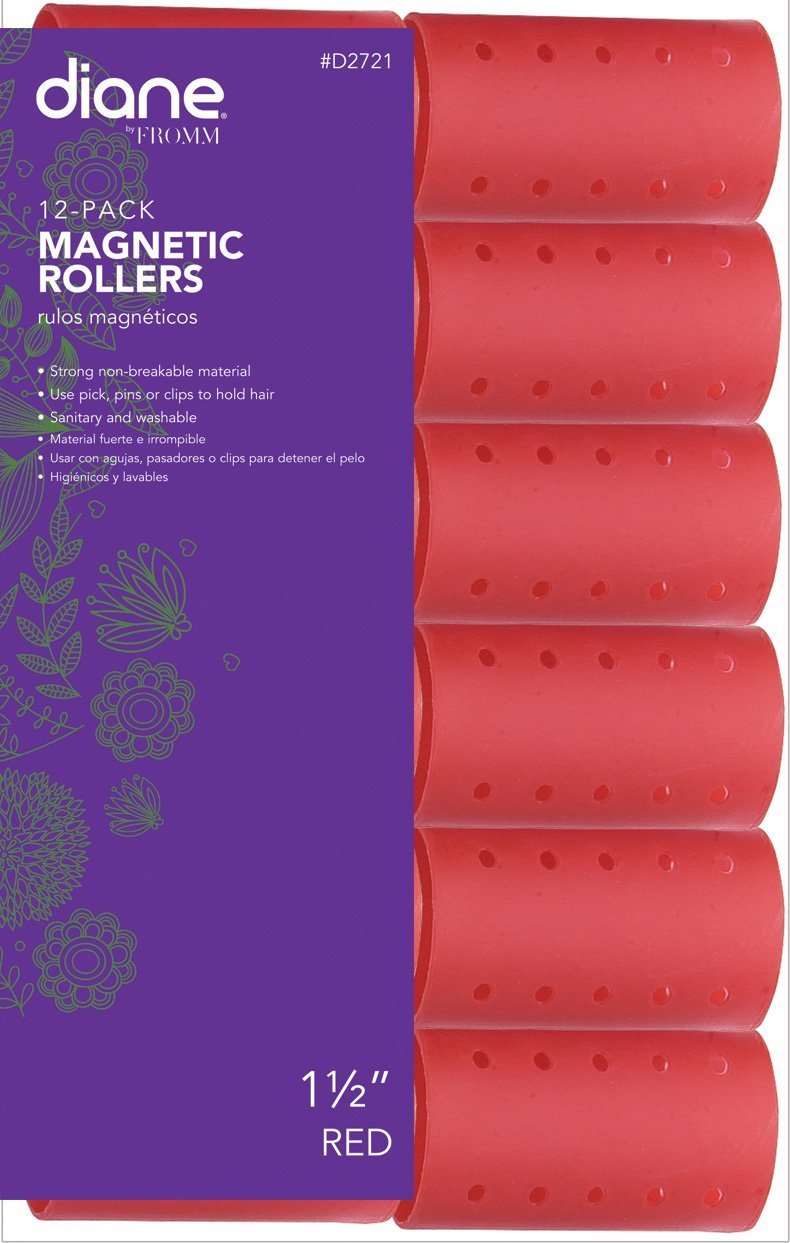 Diane Magnetic Hair Roller, Red, 1 1/2 Inch Beauty & Personal Care Diane