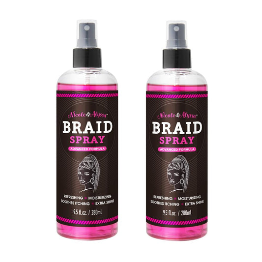 Nicole & Alyssa Braid Spray 9.5oz - for BOHO, Box & Knotless Braids, Crochet Hair Styles, Twists, Locs & Cornrows - Refreshing Moisturizing Braid Beauty & Personal Care Nicole & Alyssa