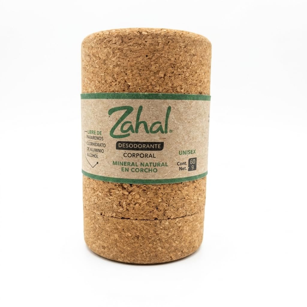 Zahal, Natural mineral deodorant mini stick in cork Biodegradable Packaging, Deodorant unisex fragrance free parabens free alcohol free 2.11 OZ Beauty and Personal Care Zahal