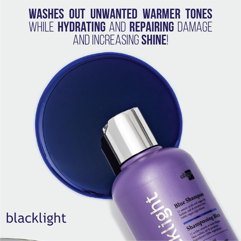 Oligo Professionnel - Blacklight Blue Shampoo & Conditioner for blondes - Sulfate-Free - Vegan - Eliminate brassy tones - Refresh Faded Highlights Beauty & Personal Care Oligo Professionnel