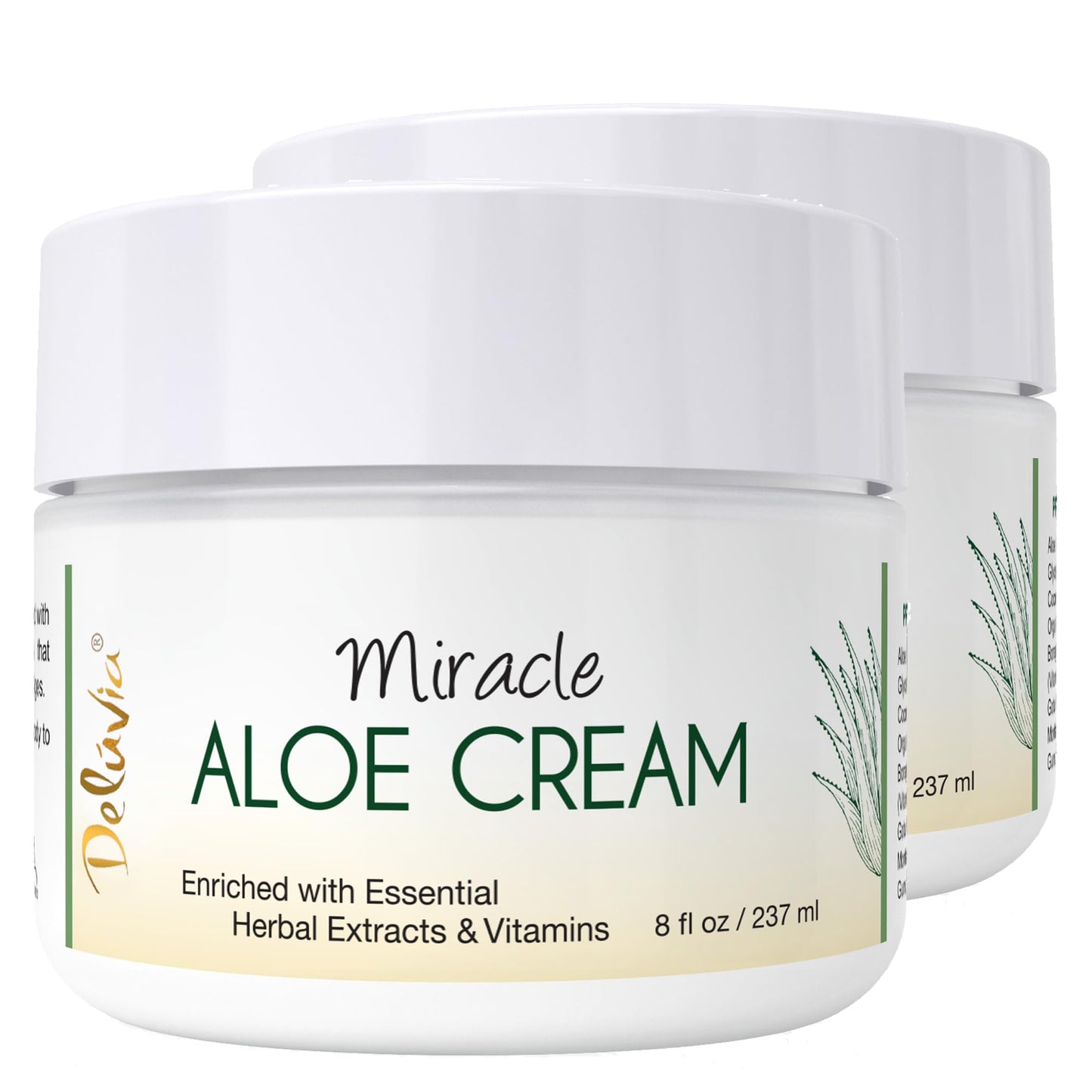 Deluvia Miracle Aloe Cream | Face & Body Moisturizer with Vitamin E & Organic Aloe Vera | Hydrating, Soothing for Dry Skin, Anti-Wrinkle, Acne Scars Beauty & Personal Care DELÚVIA