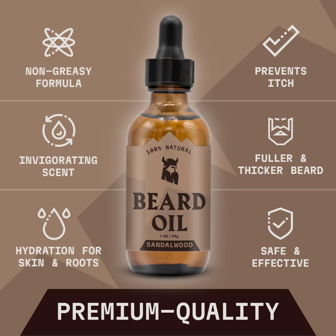 Striking Viking Beard Oil and Balm - Men's Beard Grooming Kit with All-Natural Beard Oil and Leave in Beard Balm Conditioner - Enriched with Argan Beauty & Personal Care Striking Viking