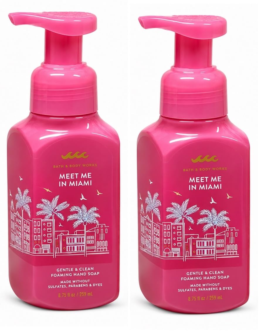 Bath & Body Works Gentle & Clean Foaming Hand Soap - Summer Favorites - Pack of 2 (Meet Me In Miami) Beauty & Personal Care Bath & Body Works