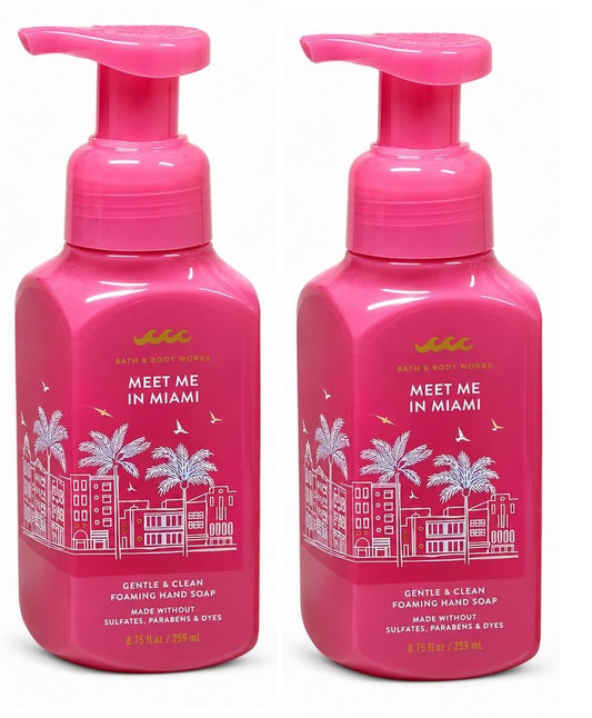 Bath & Body Works Gentle & Clean Foaming Hand Soap - Summer Favorites - Pack of 2 (Meet Me In Miami) Beauty & Personal Care Bath & Body Works
