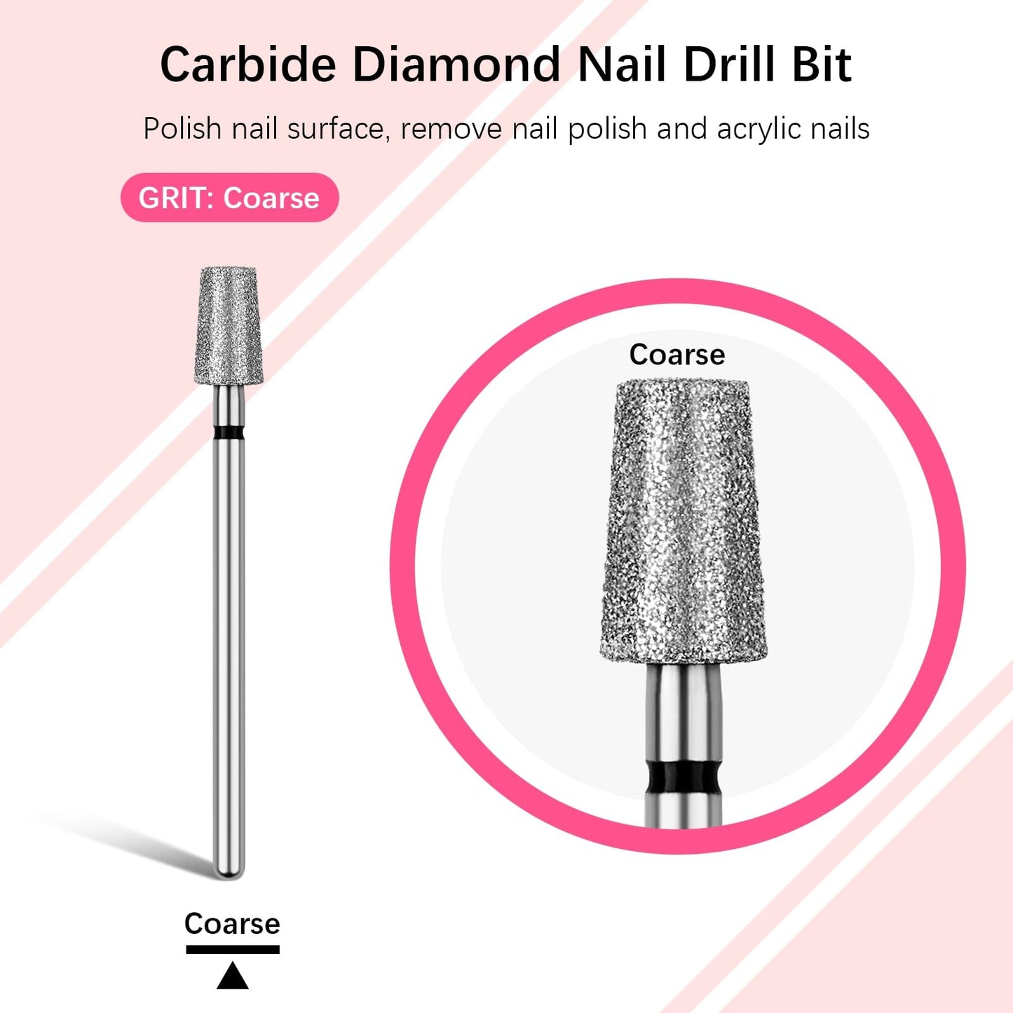 Rolybag Cuticle Nail Drill Bits Tapered Barrel Cuticle Drill Bit for Nail Diamond Drill Bits 3/32” Professional Safety Cuticle Clean Drill Beauty & Personal Care Rolybag
