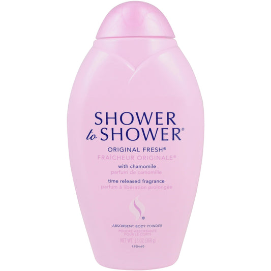 Shower to Shower Original Fresh Body Powder with Chamomile for Men & Women, Talc Free, Sweat Absorbing, Prevents Chafing & Odor 13 OZ Beauty & Personal Care Shower To Shower