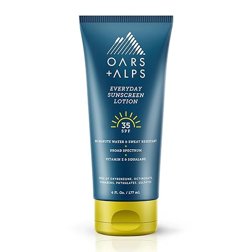 Oars + Alps Sunscreen Body Lotion for Everday Use, SPF 35 Body & Face Sunscreen Lotion, Infused with Aloe Leaf & Vitamin E, No White Residue, Water Beauty & Personal Care Oars + Alps