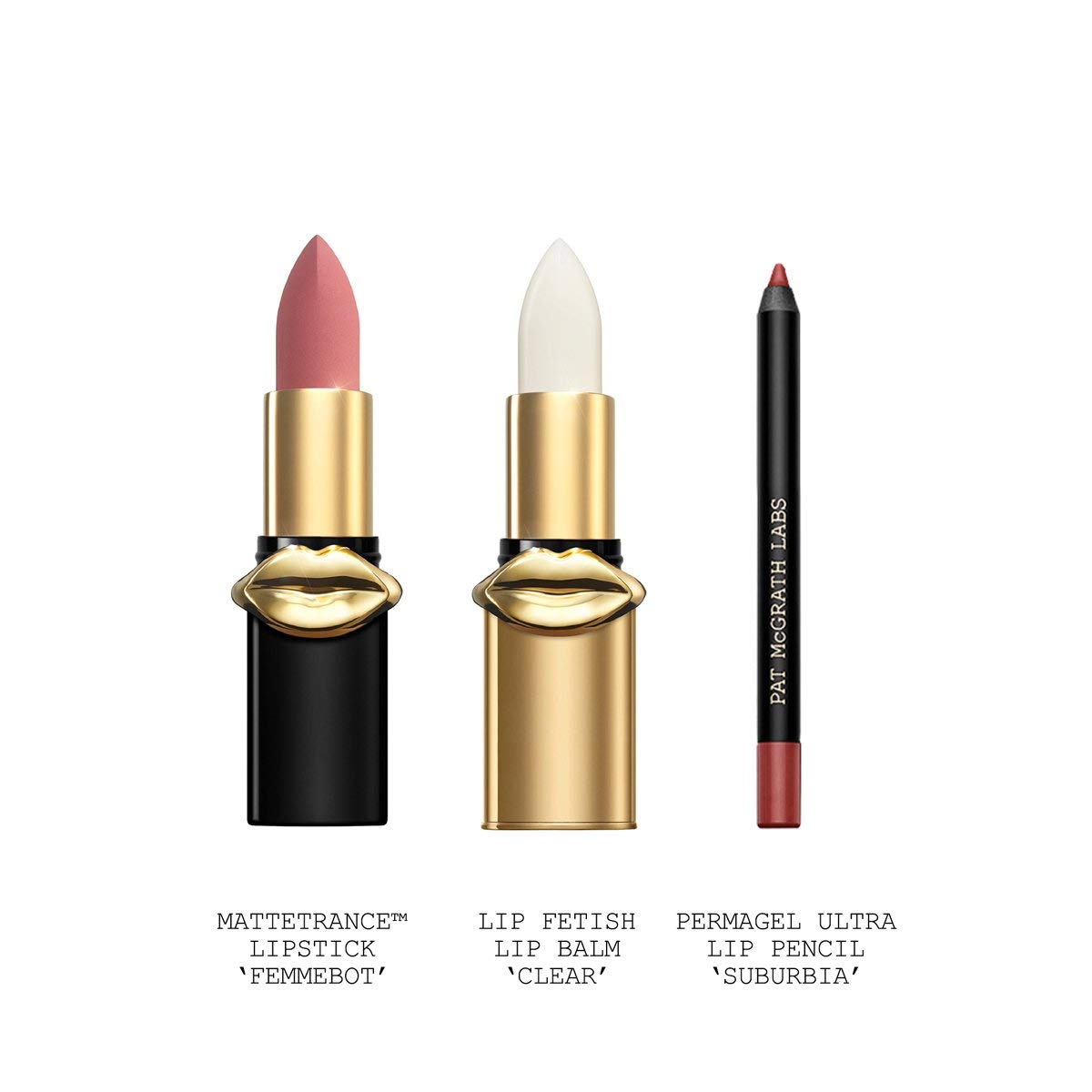 Pat Mcgrath Femmebot Fetish Lip Travel Size Trio Holiday Limited Edition Includes - Mini Mattetrance Lipstick, Clear Mini Lip Fetish Lip Balm, Mini Beauty & Personal Care Pat McGrath Labs