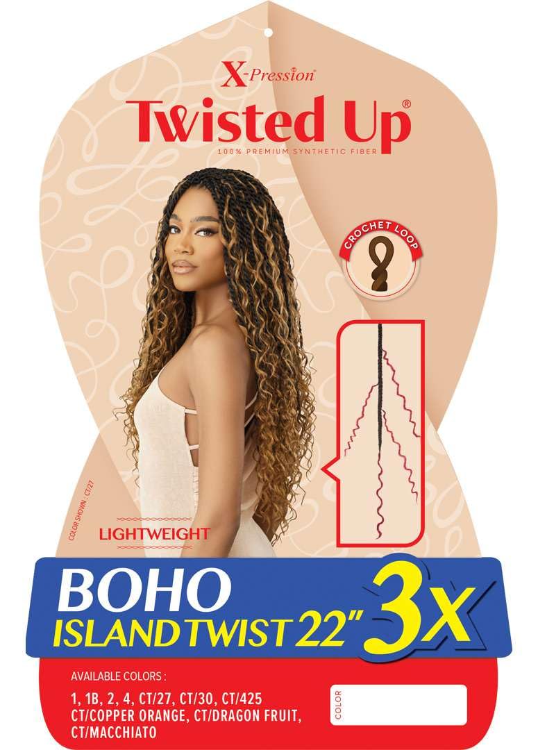 Outre X-Pression - Twisted Up - Boho Island Twist 22" 3X (CT/DRAGON FRUIT)