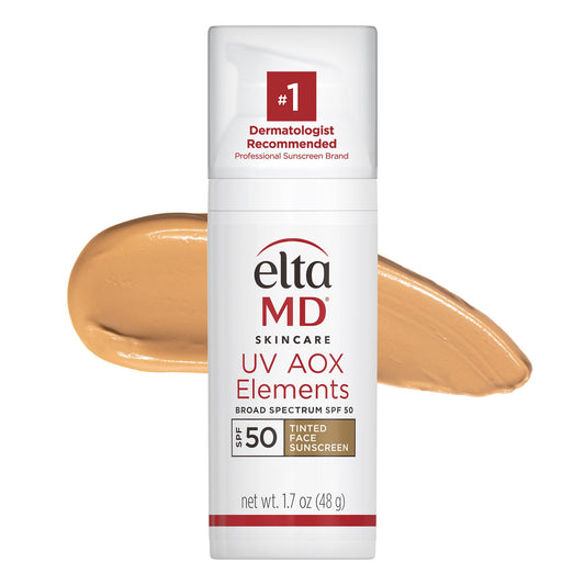 EltaMD UV AOX Elements Tinted Mineral Face Sunscreen Lotion, Tinted Moisturizer for Face SPF 50 with Antioxidants, For Dry Sensitive Skin 1.7 oz Pump Beauty & Personal Care EltaMD
