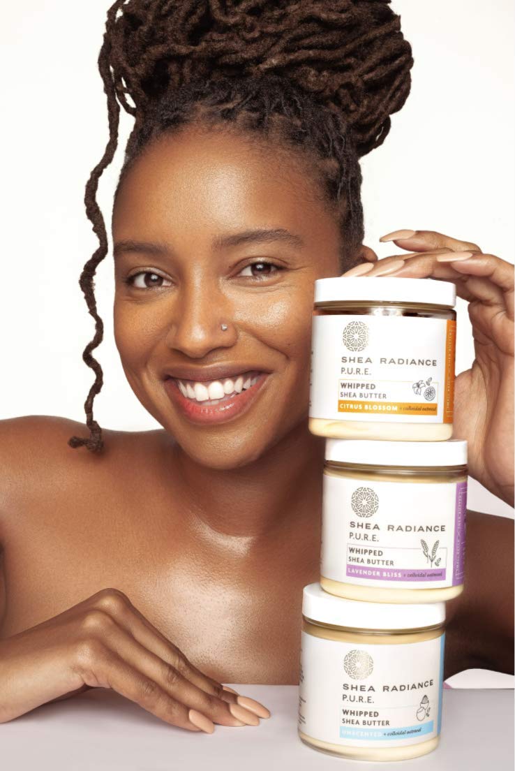 Shea Radiance P.U.R.E. Whipped Shea Butter with Colloidal Oatmeal - Whipped Body Butter Blended with Skin Soothing Oatmeal & Moisturizing Rice Bran Beauty & Personal Care Shea Radiance