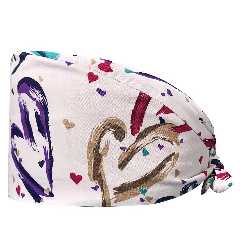 Working Caps with Buttons Adjustable Scrub Cap Nurse Hair Cover Fashion Printed Hair Head Covers Hats for Women/Men Beauty and Personal Care VIAOLI
