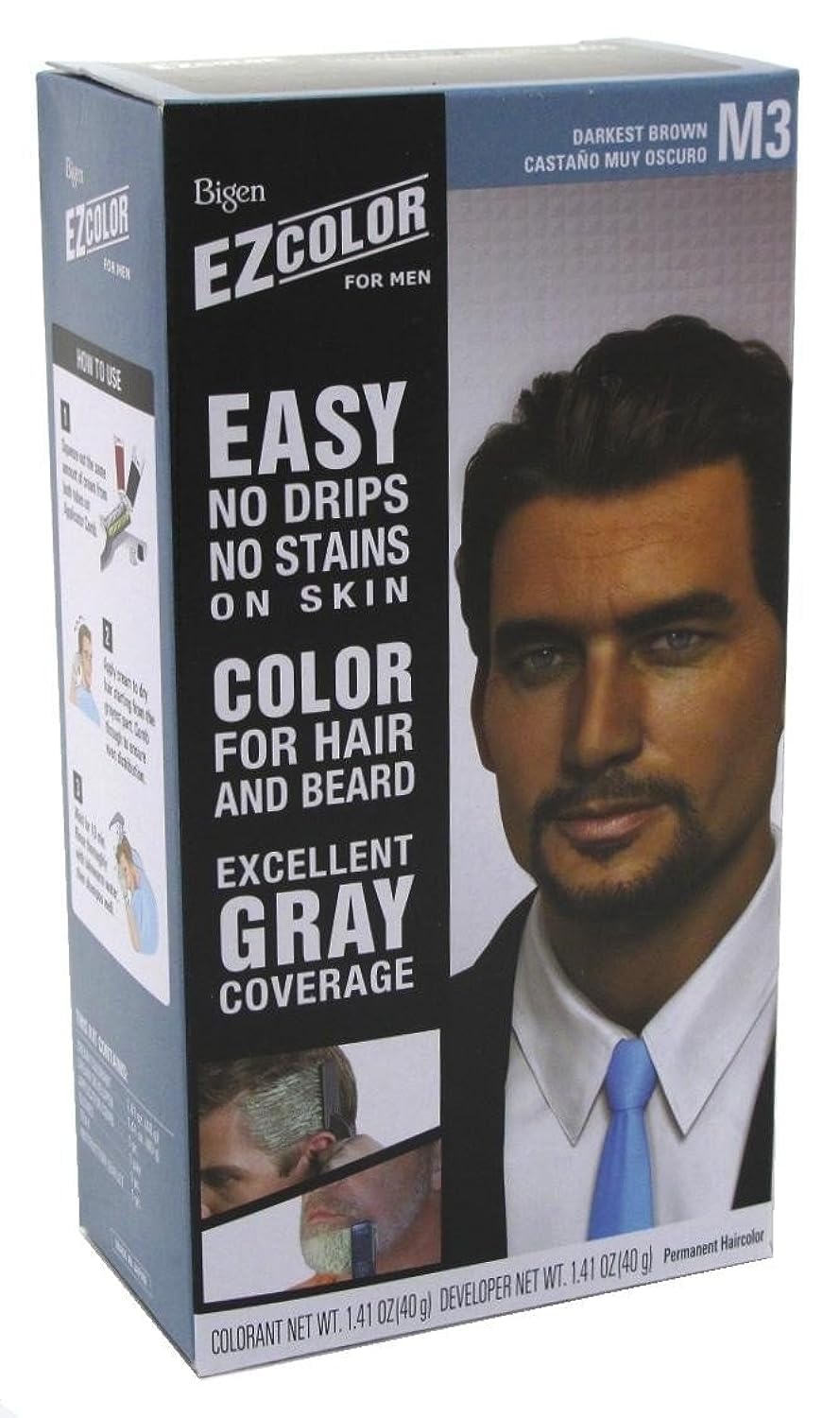 Bigen Ez Color For Men, Real Darkest Brown 1 ea (Pack of 3) Beauty & Personal Care Bigen