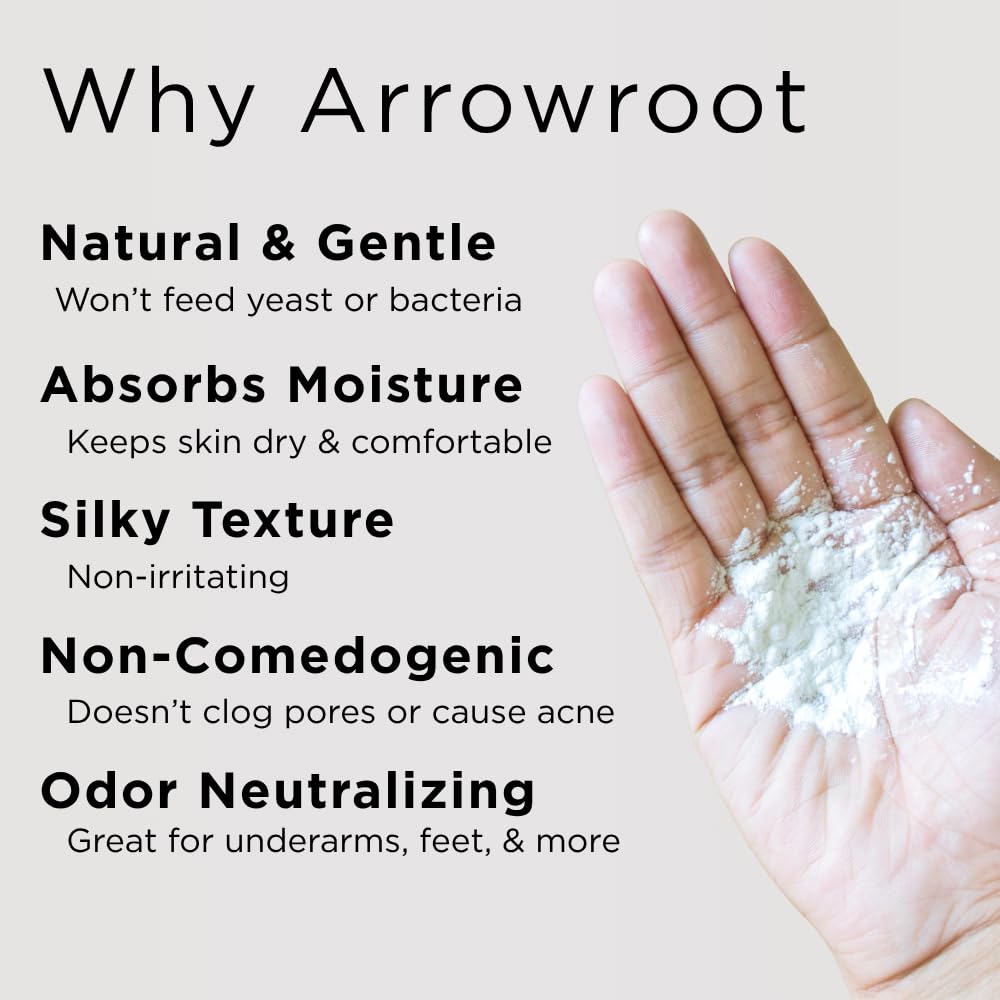 Sumbody Pure Arrowroot Natural Organic Unscented Body Powder - (4oz) Talc Free Cornstarch Free for Men, Women, Teens, Baby Powder Sweat Absorbing Beauty and Personal Care Sumbody