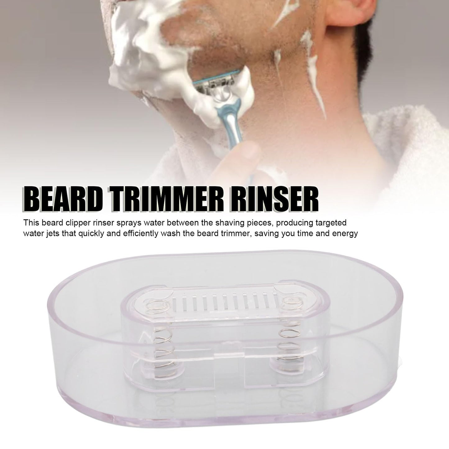 Beard Trimmer Rinser, Portable Shaving Cleaner Tool for Manual Push Type Beard Clipper, with Beard Trimmer Cleaner, Water Recycling, and Sink Neat Beauty and Personal Care TOPINCN