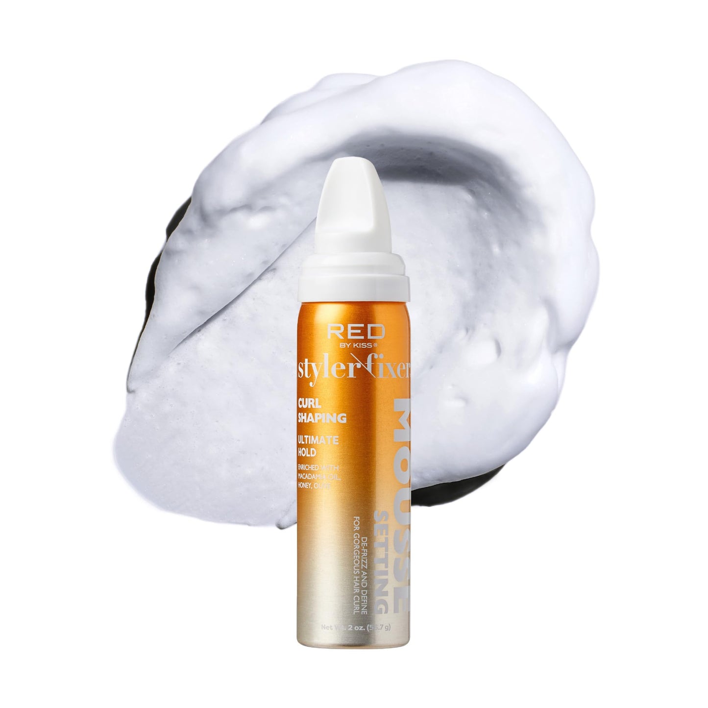 Red by Kiss Setting Mousse Braid Frizz Control, Curl Definition, Shine, Maximize Volume, Ultimate Hold, Long Lasting, Non Sticky Creamy Foam Style Beauty & Personal Care Red by Kiss