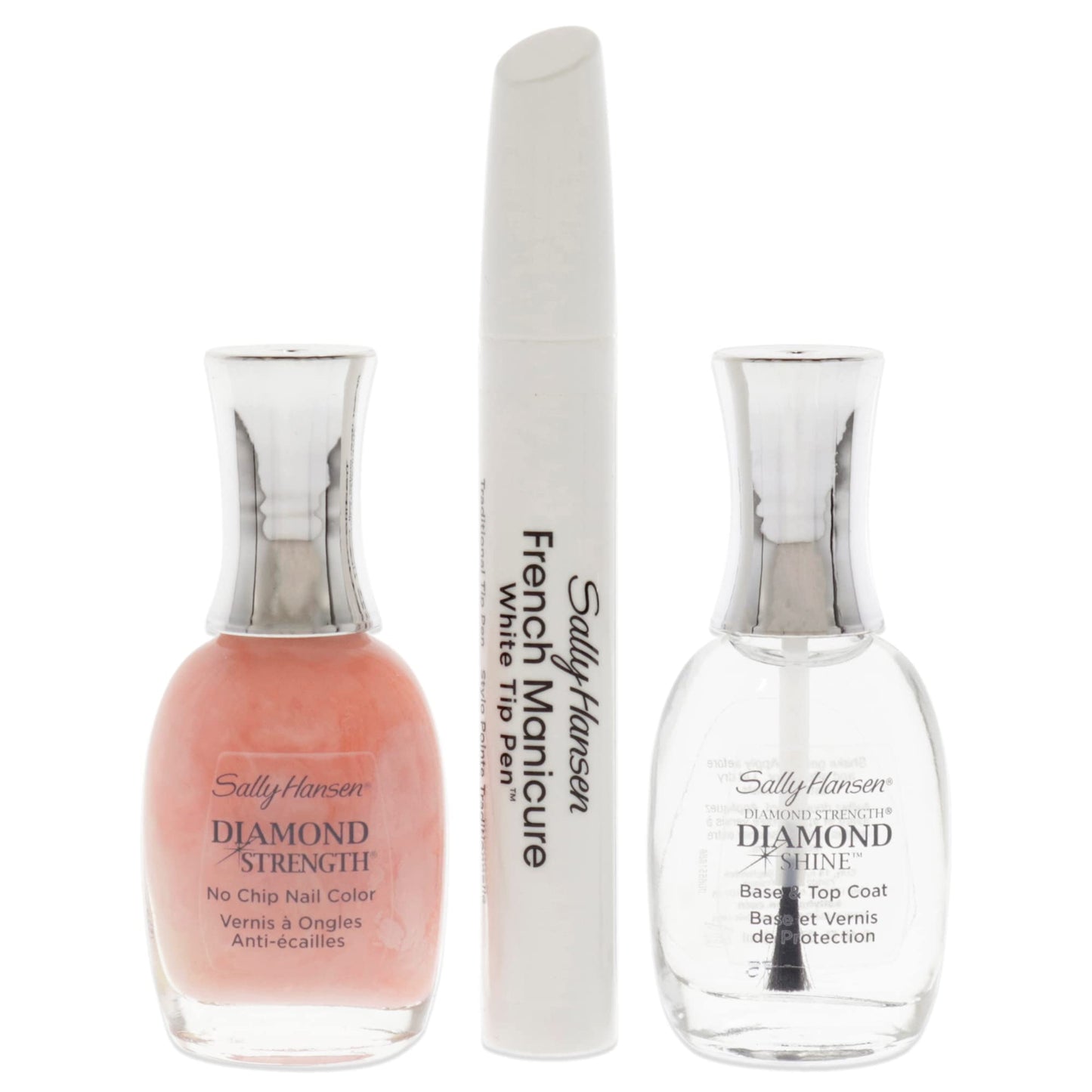 Sally Hansen Diamond Strength French Manicure Set - 45141 Ballet Bare 0.45oz Nail Polish - 3227 Ballet Bare, 0.45 Base and Top Coat, 0.16oz Precision Beauty & Personal Care Sally Hansen