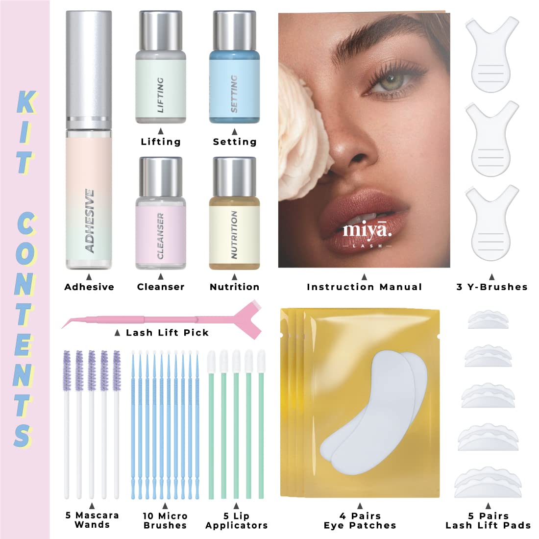 Keratin Lash Lift Kit | Eyelash Perm Kit | Semi-Permanent LVL Curling & Lifting Eyelashes | Lasts Up to 6 Weeks | Includes All Tools | Home & Salon Beauty & Personal Care MIYA LASH