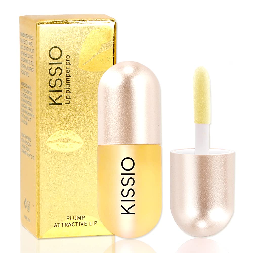 KISSIO Lip Plumperr,Lip Enhancer,Plant Extracts Plumping Lip Serum,Moisturizing Gloss for Fuller Lips and Hydrated,Beauty Lips 5.5ml,Clear Beauty and Personal Care KISSIO