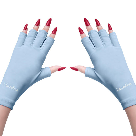 MelodySusie UV Gloves for Gel Nail Lamp, Professional UPF50+ UV Protection Gloves for Manicures, Art Skin Care Fingerless Glove for Women Men Protect Beauty and Personal Care MelodySusie Default Title