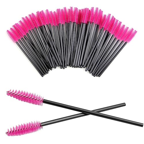 200Pcs Disposable Eyelash Wands Mascara Brushes Eyebrow Brush Lash Extension Combs Applicator Makeup Brush Rose red Beauty & Personal Care Queen Scepter