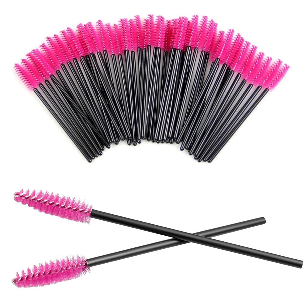 200Pcs Disposable Eyelash Wands Mascara Brushes Eyebrow Brush Lash Extension Combs Applicator Makeup Brush Rose red Beauty & Personal Care Queen Scepter