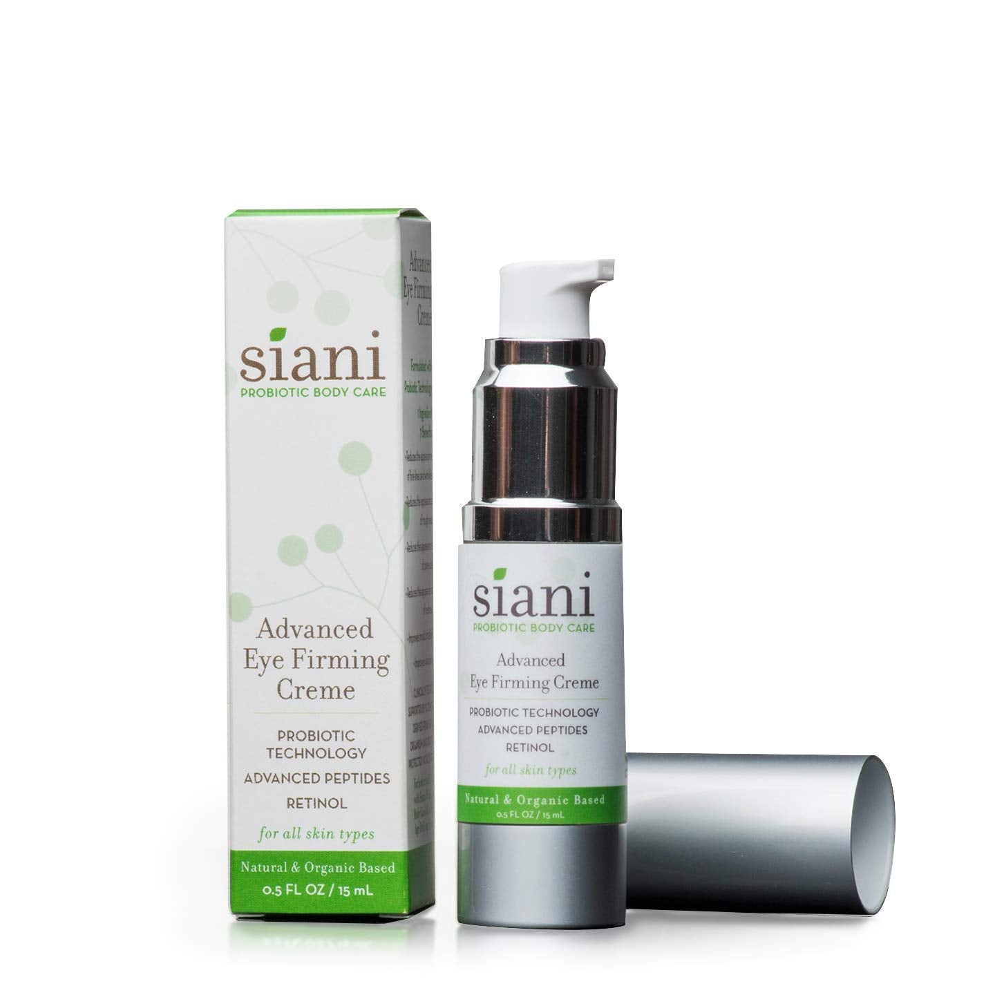 Advanced Eye Firming Creme with Botanicals, Pure Plant Oils, Organic Vitamins/Minerals, Probiotic Technology, Hyaluronic Acid, Fruit Based Glycolic Beauty & Personal Care SIANI