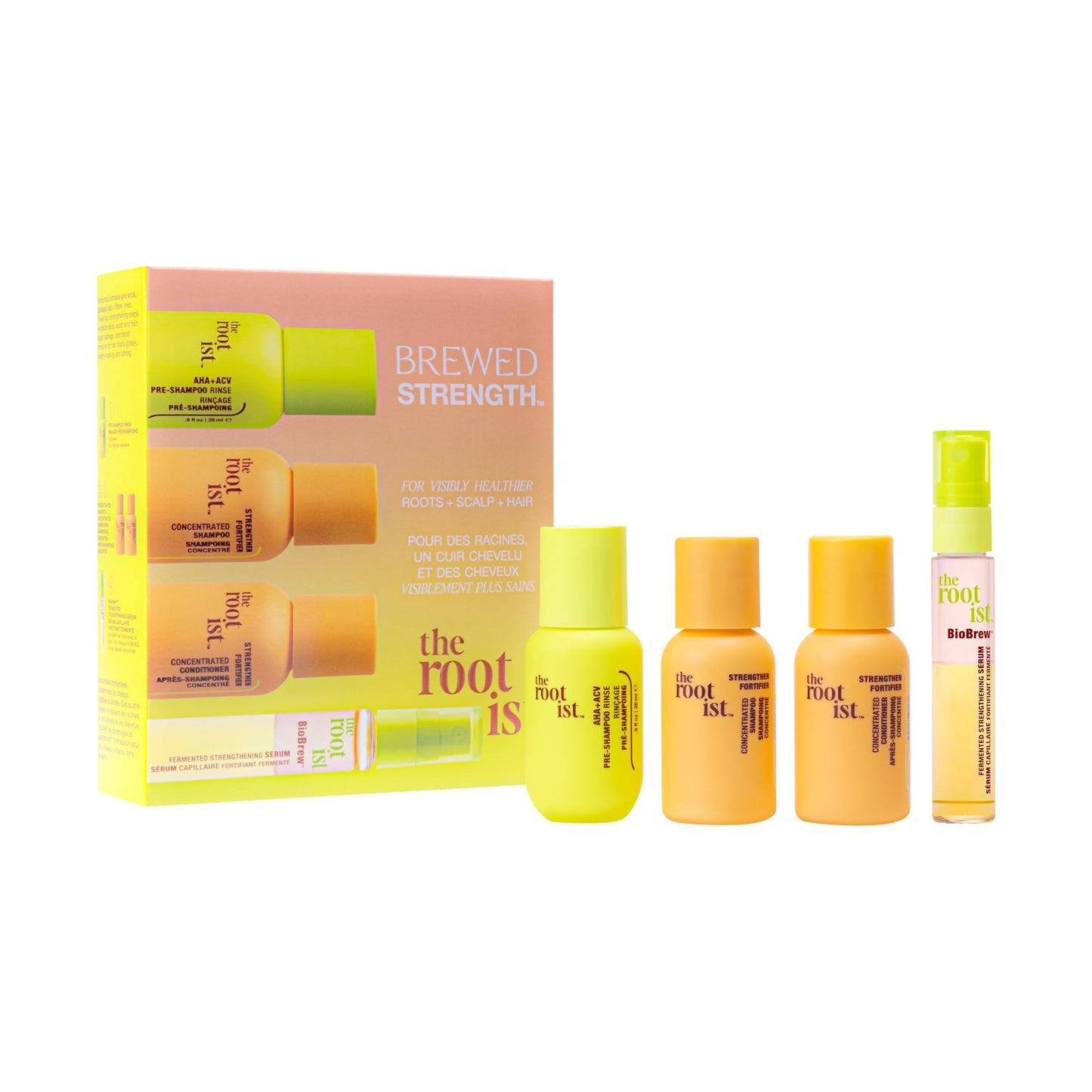 BioBrew™ Strengthening Serum, Concentrated Shampoo and Conditioner, Hair Care Mini Kit, Stregthening and Smoothing, Travel Kit Beauty & Personal Care THE ROOTIST