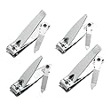 4 Pcs Nail Clippers for Fingernails and Tonenail by QLL - Swing Out Nail Cleaner/File - Sharpest Stainless Steel Clipper - Wide Easy Press Lever Beauty & Personal Care QLL