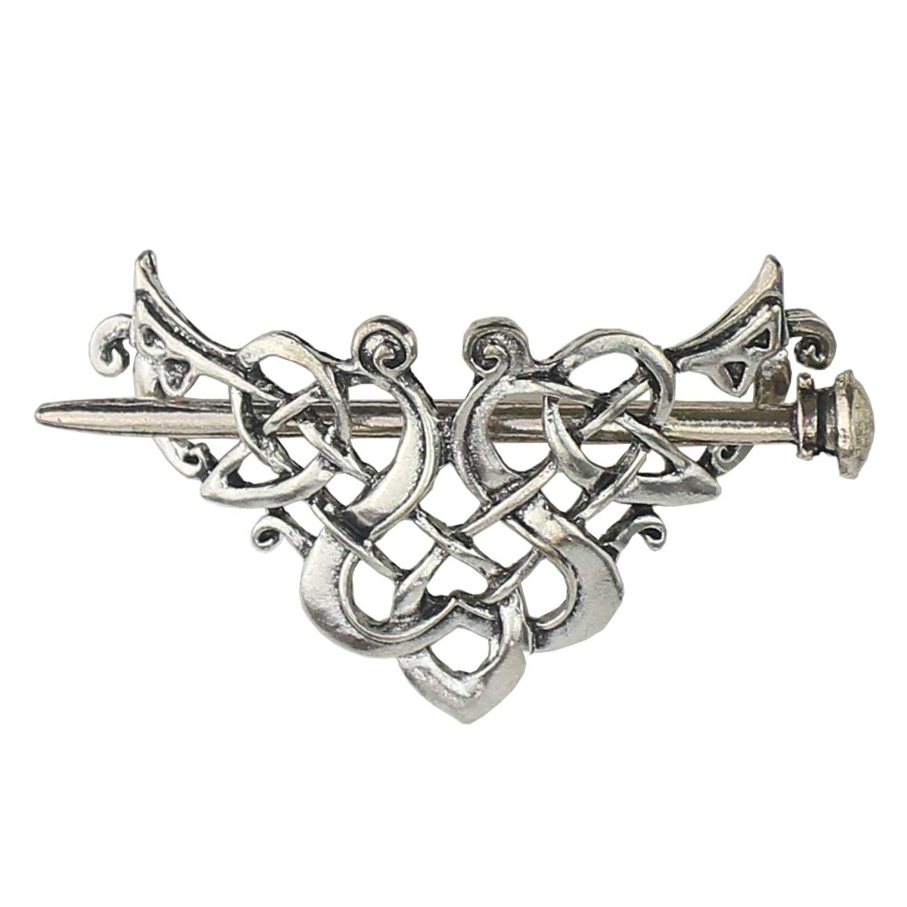 Tinsow Silver Vintage Hair Clip, 2 Pcs Celtic Hair Slide Pins Accessories for Women (Style C H) Beauty & Personal Care Tinsow