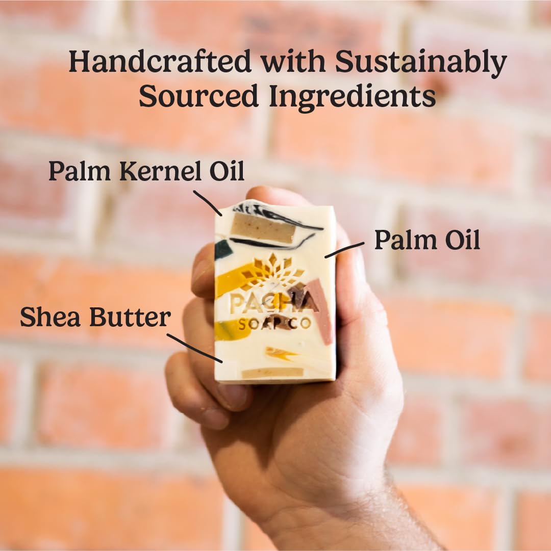 Pacha Soap Co. Pachafetti Bar Soap, Lemongrass & Peppermint Scent - Handcrafted Soap, Hydrating & Moisturizing, Artisanal Face Wash, Hand Cleanser Beauty & Personal Care Pacha Soap Co