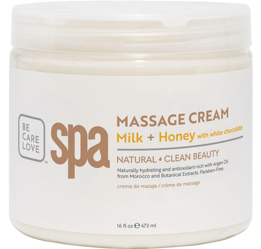 BCL SPA Massage Cream Organic Milk & Honey with White Chocolate Body Lotion, Shea Butter, Aloe Vera, Arnica, Peppermint, Kelp, Tea Tree, Olive, Argan Beauty & Personal Care BCL SPA