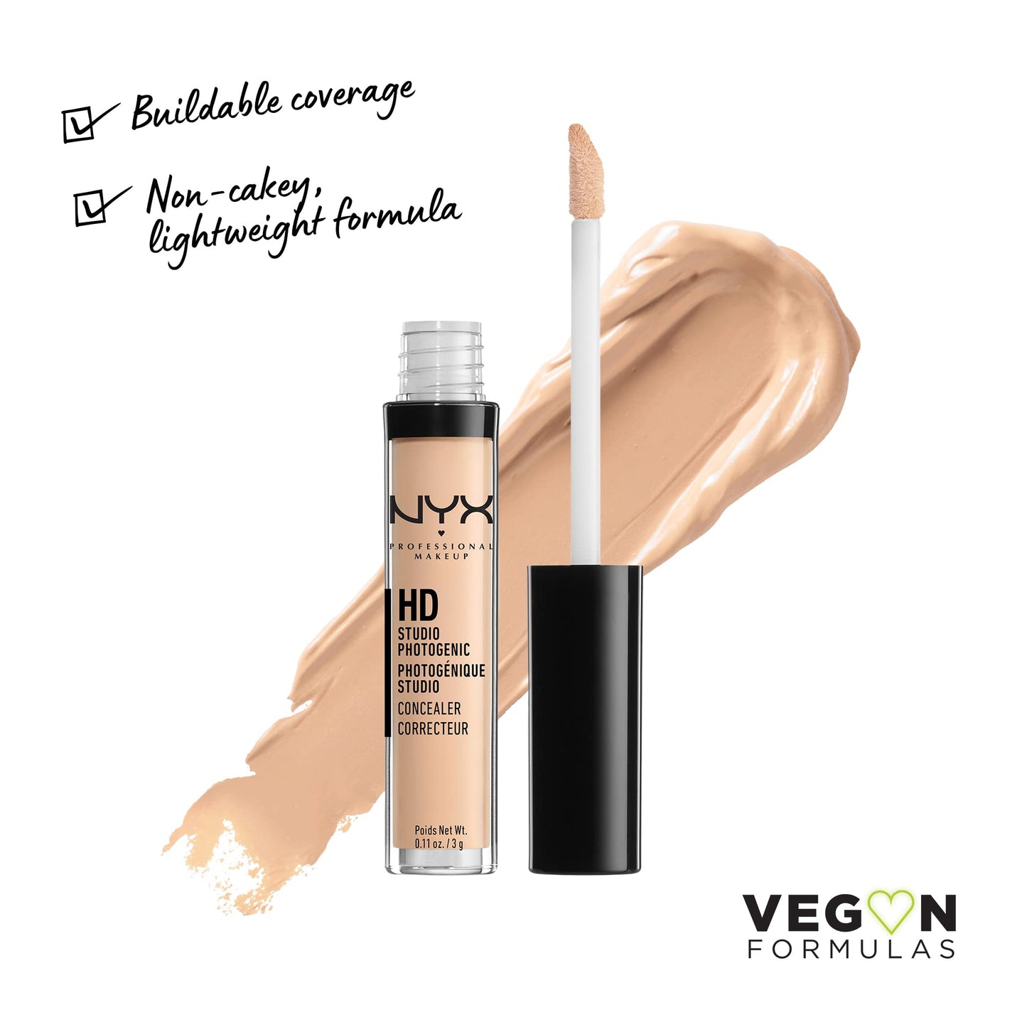 NYX PROFESSIONAL MAKEUP HD Studio Photogenic Concealer Wand, Medium Coverage - Light Beauty & Personal Care NYX PROFESSIONAL MAKEUP