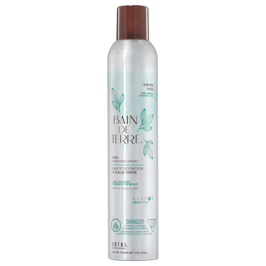 Bain de Terre Infinite Hold Firm Finishing Spray, Lasting Control & Shine, Heat & Humidity Protection with Argan & Monoi Oils, Paraben-Free Beauty & Personal Care Bain de Terre