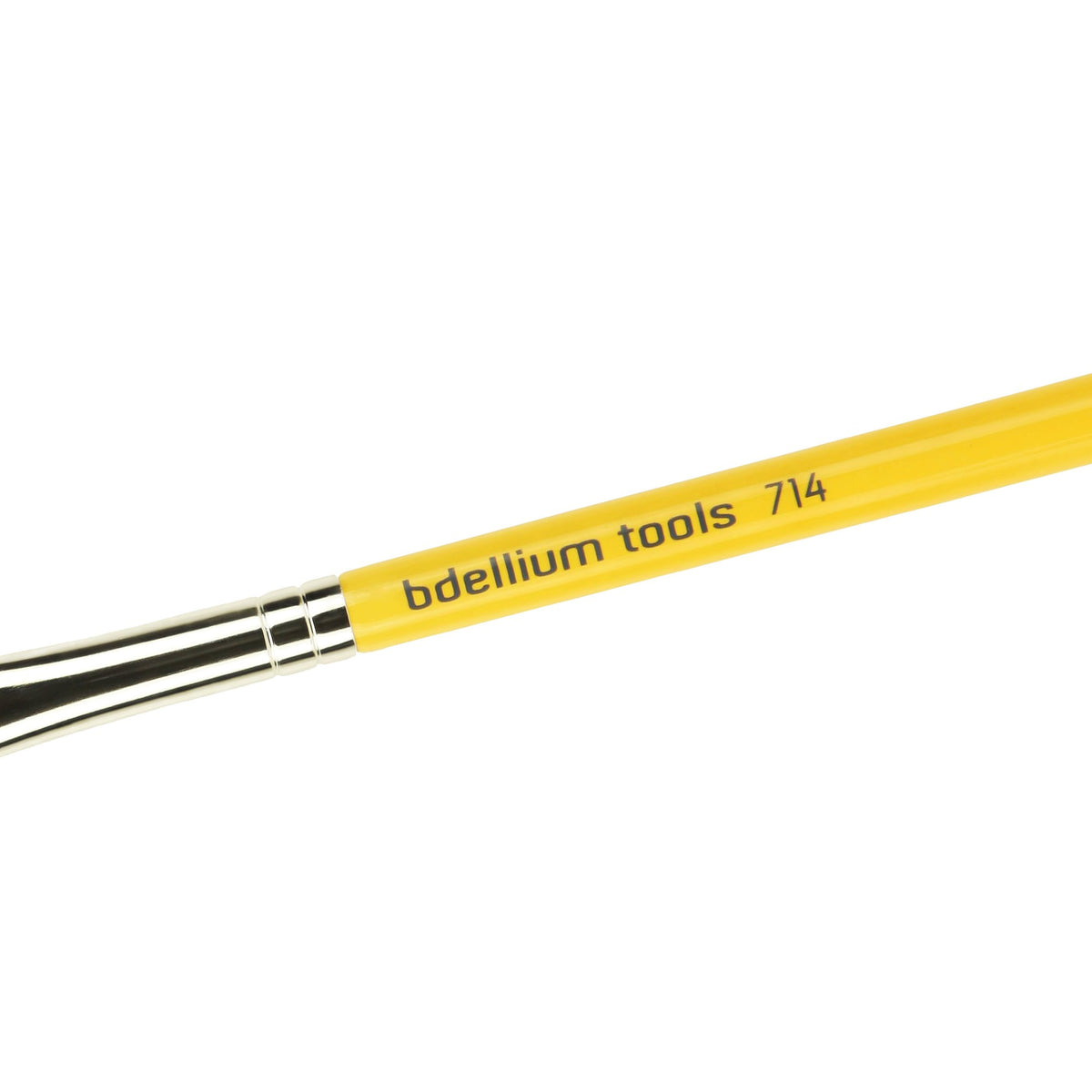 Bdellium Tools Professional Makeup Brush - Travel 714 Flat Eye Definer - Short Wooden Handle for Convenient Travel, For Eye Definition (Yellow, 1pc)