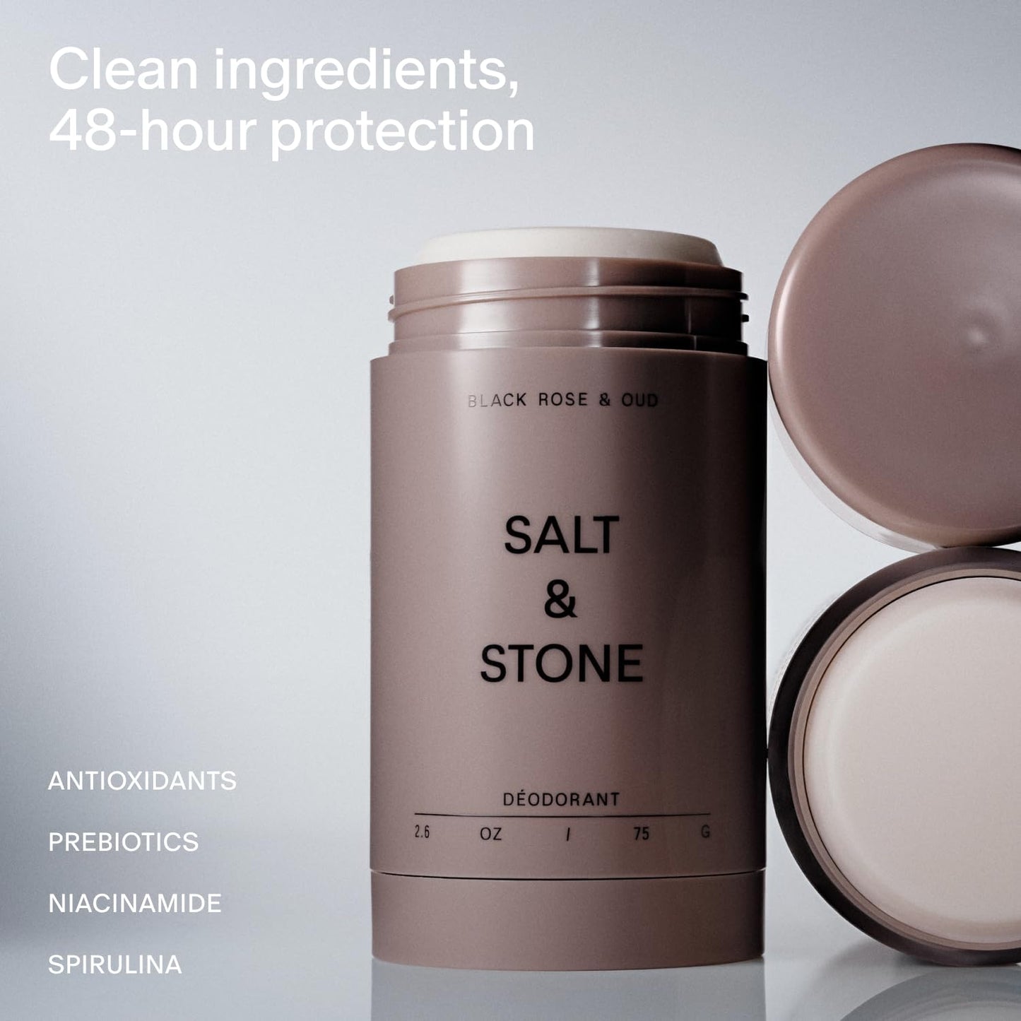 Salt & Stone Signature Scent Duo Set - 48 Hour Aluminum-Free Deodorant & Hydrating Body Mist - Skincare-Infused Deodorant & Body Spray - Black Rose Beauty and Personal Care Salt & Stone