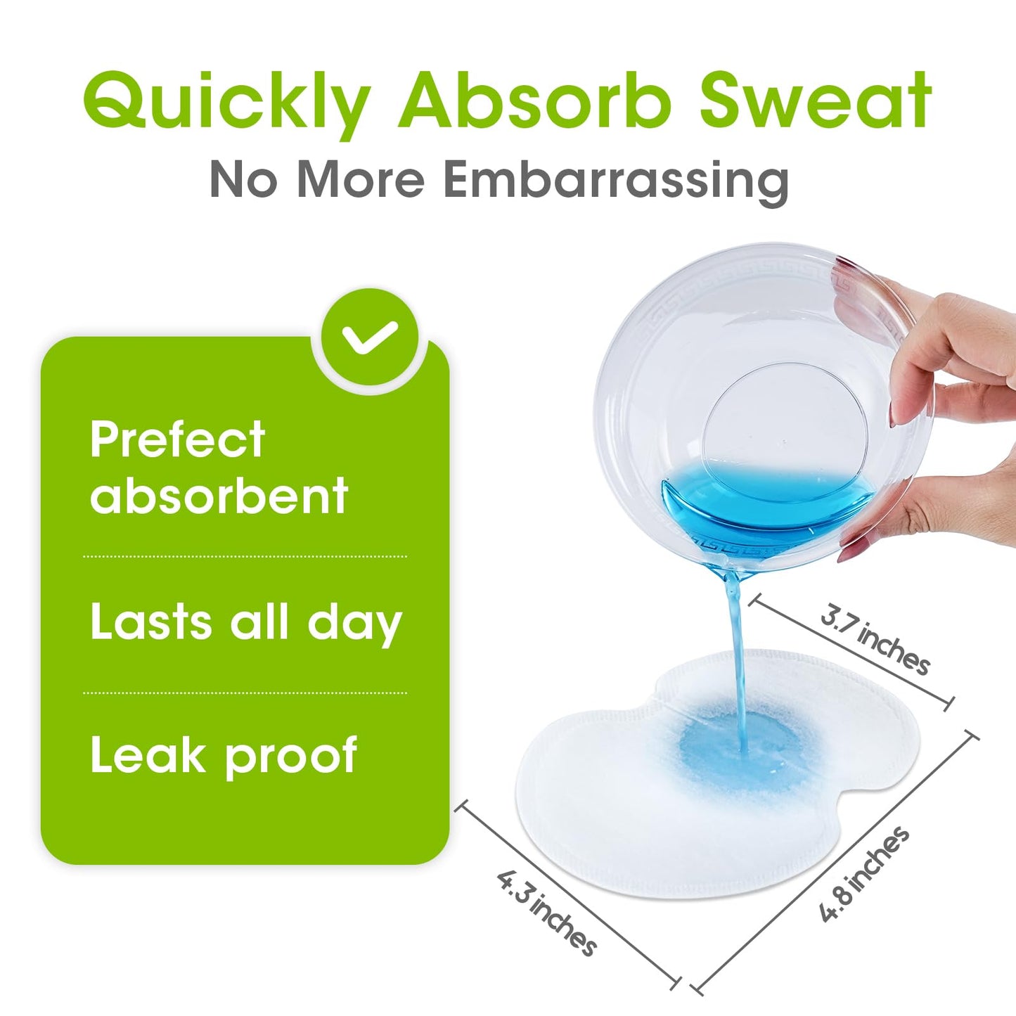 Underarm Sweat Pads - OTTOLIVES PREMIUM QUALITY Fight Hyperhidrosis [100 PCS] for Men and Women Comfortable, Non Visible, Extra Adhesive, Disposable Beauty and Personal Care OTTOLIVES