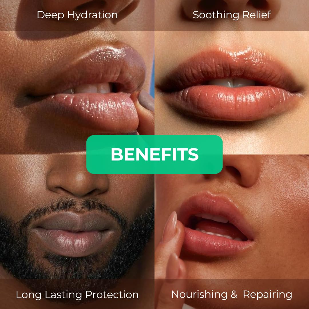 RaGaNaturals Natural Mint Lip Balm - Hydrating Lip Moisturizer for Dry & Cracked Lips with Shea Butter, Cocoa Butter, Vitamin E & Beeswax - Refreshing Beauty and Personal Care RaGaNaturals